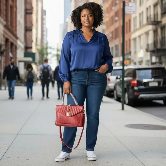 Badgley Mischka Quilted Wine Red Medium Crossbody Tote New NWT Retail:$179 - Picture 2 of 11